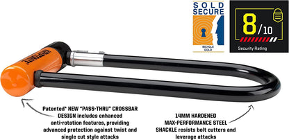 Kryptonite 2130 Bügelschloss – Schwarz/Orange 10x22.9 cm