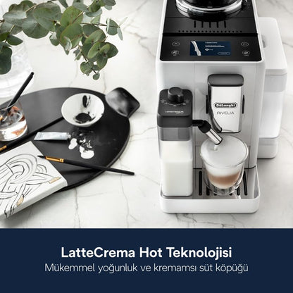 De’Longhi Rivelia Kaffeevollautomat LatteCrema System – Weiss