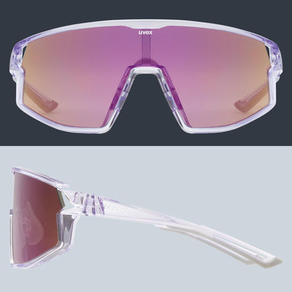 uvex skyryse Sportbrille, transparent purple/lavender mirror