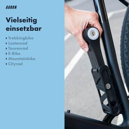 AARON Hochsicherheit Faltschloss Stufe 14 Fahrradschloss – Schwarz