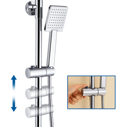 Auralum Regendusche Komplettset höhenverstellbar – Chrom