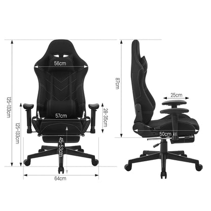 WOLTU Gaming Bürostuhl Stoff Schwarz – Fussstütze
