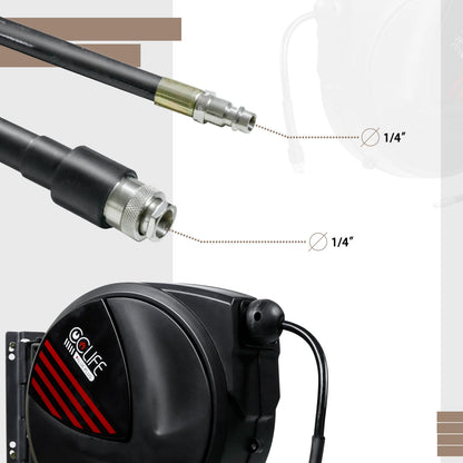 CCLIFE Automatik Druckluft-Schlauchtrommel mit Pistole – 20m+1m