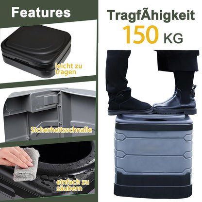 congumi Faltbare Campingtoilette XXL – Mobil, 40cm Höhe