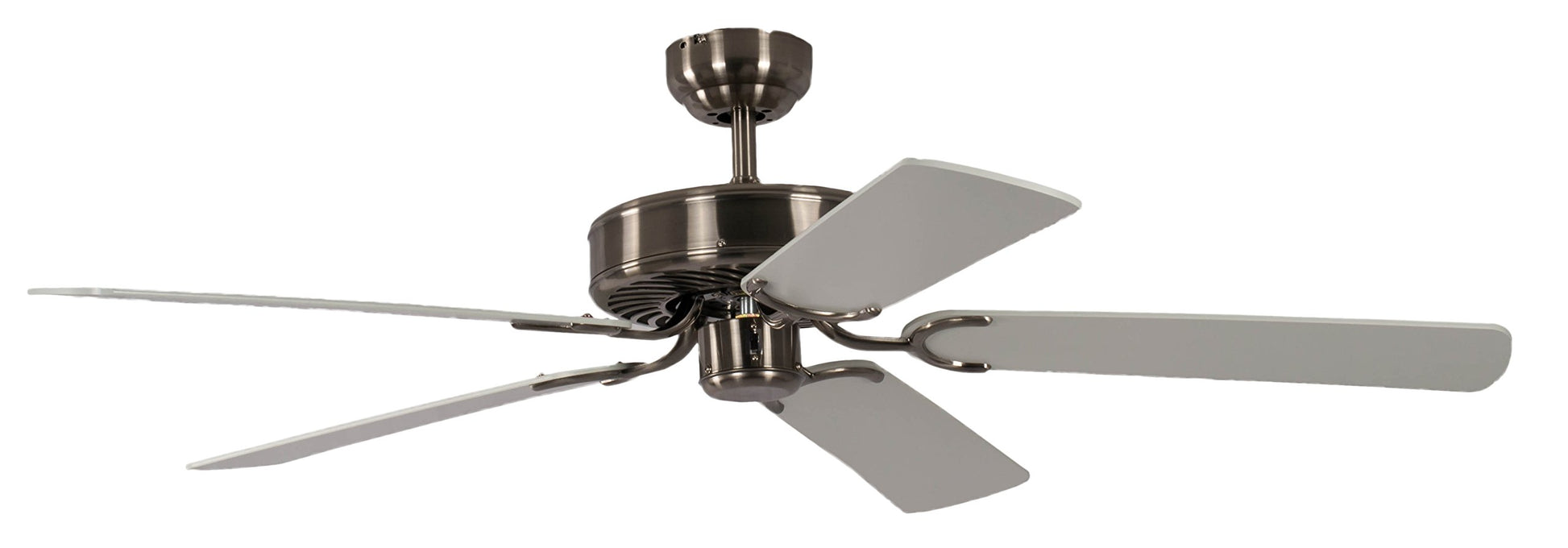 Potkuri Deckenventilator ohne Beleuchtung – Gealtert Silber, 132 cm. Zum Kühlen und Mischen der Raumluft.