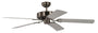 Potkuri Deckenventilator ohne Beleuchtung – Gealtert Silber, 132 cm. Zum Kühlen und Mischen der Raumluft.