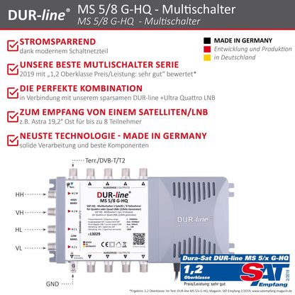 DUR-line MS 5/8 G-HQ SAT Multischalter - 8 Teilnehmer