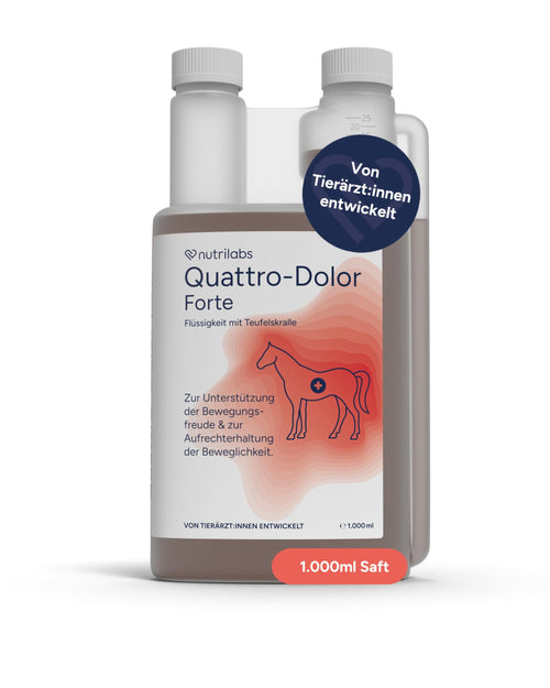 NutriLabs Quattro-Dolor forte Bewegungssaft für Pferde 1 L, flüssiges Ergänzungsfuttermittel