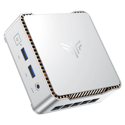 NiPoGi Essenx E2 Mini PC - N97, 16GB RAM, 512GB SSD, W11 Pro. Schwarzes Kompaktgerät für tägliche PC-Nutzung.