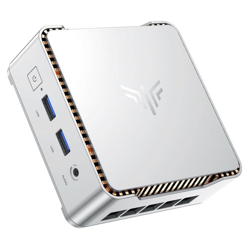 NiPoGi Essenx E2 Mini PC - N97, 16GB RAM, 512GB SSD, W11 Pro. Schwarzes Kompaktgerät für tägliche PC-Nutzung.