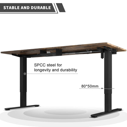 JUMMICO Elektrisch Höhenverstellbarer Schreibtisch 160x80cm Vintage-Braun