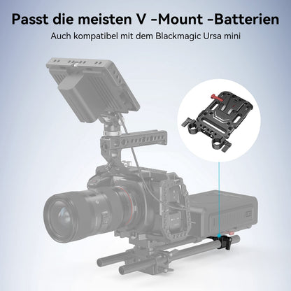 SMALLRIG V Mount Batterieplatte 3016 mit Dual 15mm Rod Clamp