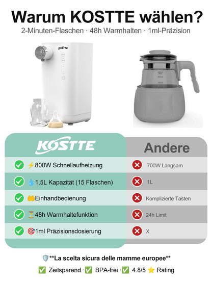KOSTTE Flaschenzubereiter Baby 3802, 1,5 L, 38–100 °C