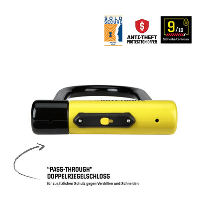 Kryptonite New York Bügelschloss – Schwarz, 10x20cm