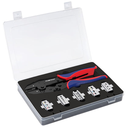 TUBTAP Crimpzange Set TUB-278, 5-teilig mit Wechselbacken und Koffer