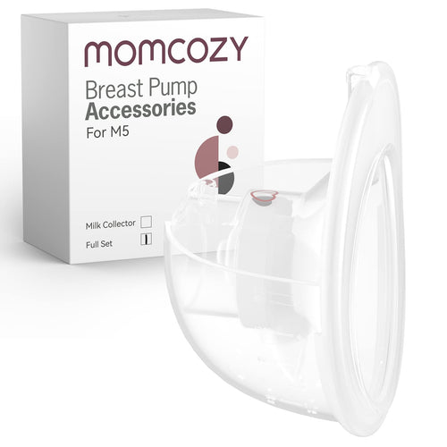 Momcozy M5 Ersatzset für Milchpumpe, 160 ml, Flansch 24 mm mit Silikonteilen und Milchauffangbehälter