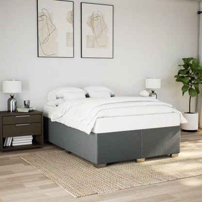 vidaXL Bettgestell Polsterbett 140x200cm – Dunkelgrau Stoff