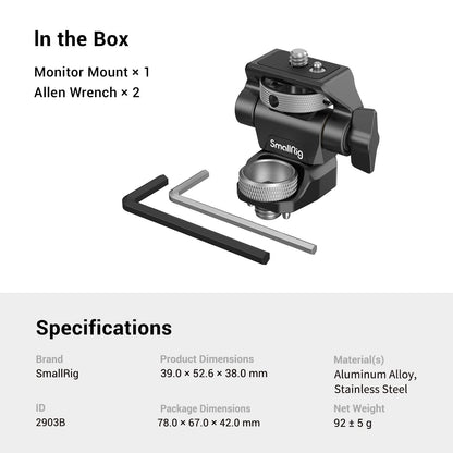 SMALLRIG 2903B Kamera-Monitorhalterung, 3/8" ARRI, schwenkbar
