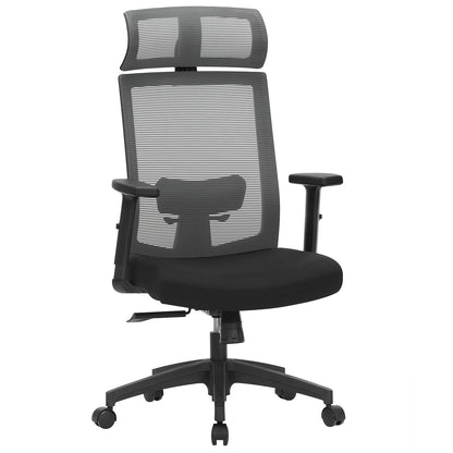 SONGMICS Bürostuhl Netzbespannung Ergonomisch Grau OBN55BG