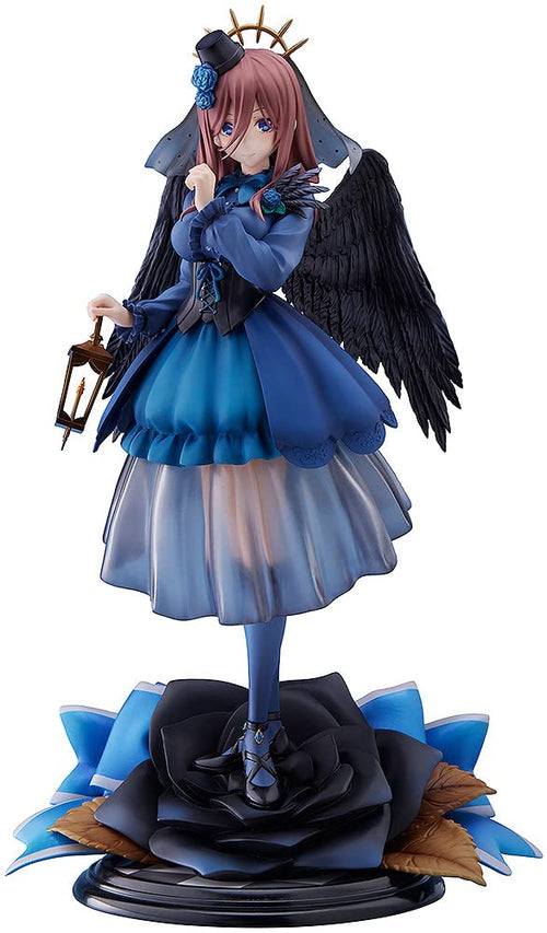 Quintessential Quintuplets Miku Nakano Figur - Fallen Angel Ver. 1/7: Miku in dunklem Engel-Outfit, türkisem Haar. Zum Ausstellen.