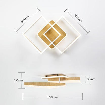 ANTENLICHT LED Deckenlampe Modern Geometrisch - Holzoptik Dimmbar