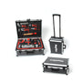 Mephisto Werkzeugtrolley Profi Werkzeugset XXL 131-teilig: Schwarzer Rollkoffer zur Aufbewahrung und Transport des Sets.