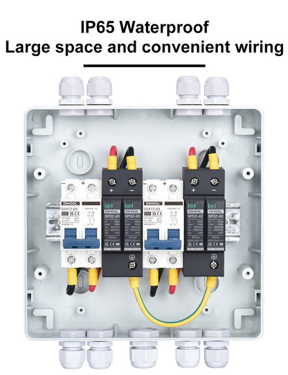 PV DC Überspannungsschutz Trennschalter 1000V - 2 String IP65