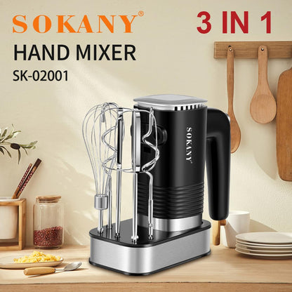 SOKANY SK-02001 Handmixer 800W, 5 Geschwindigkeiten mit Knethaken