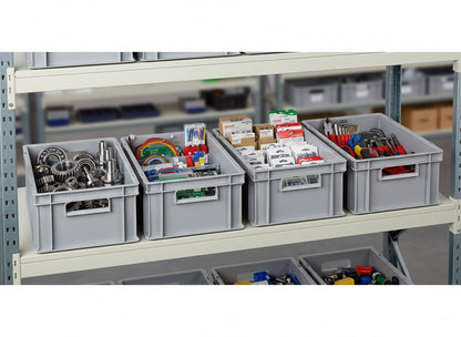 1a-TopStore Eurobox EB-417, 4 Stück, grau, 40x30x17,5 cm, 16,5 Liter