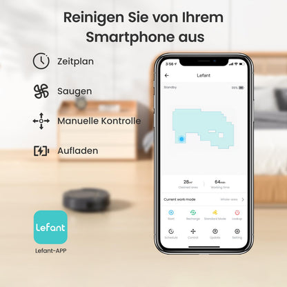 LEFANT M210PG Saugroboter – WLAN, Alexa, Tierhaare, 2200 Pa