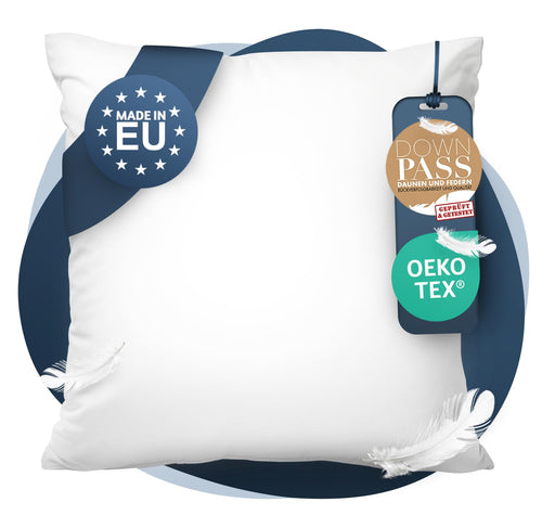 CALMONT 3-Kammer Daunenkissen Kopfkissen 80x80 cm. Weißes 3-Kammer Daunenkissen für optimale Kopf- und Nackenstütze im Schlaf.
