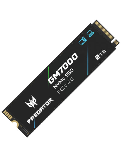 acer Predator GM7000 Gaming SSD - 2TB M.2 NVMe PCIe Gen4, schwarze M.2 Platine. Speichert Gaming-Daten für schnelle Systemleistung.