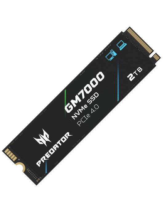 acer Predator GM7000 Gaming SSD - 2TB M.2 NVMe PCIe Gen4, schwarze M.2 Platine. Speichert Gaming-Daten für schnelle Systemleistung.
