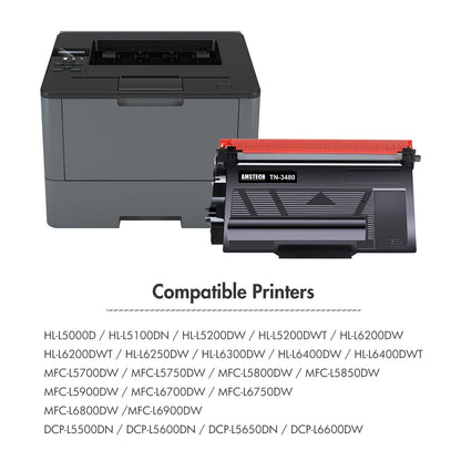 Amstech TN-3480 Toner kompatibel für Brother, schwarz, 2er-Pack