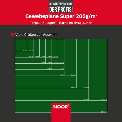 NOOR Abdeckplane SUPER Allzweckplane - Weiss 5x8m 200g/m²