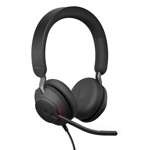 Jabra Evolve2 40 SE Kabel Stereo Headset - MS Teams USB-A Schwarz. Schwarzes Headset für MS Teams Kommunikation via USB-A.