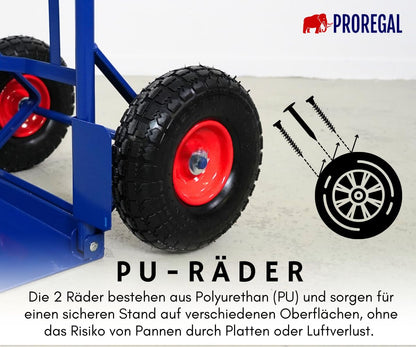 PROREGAL Sackkarre Odin 200kg Vollgummireifen klappbar – Blau