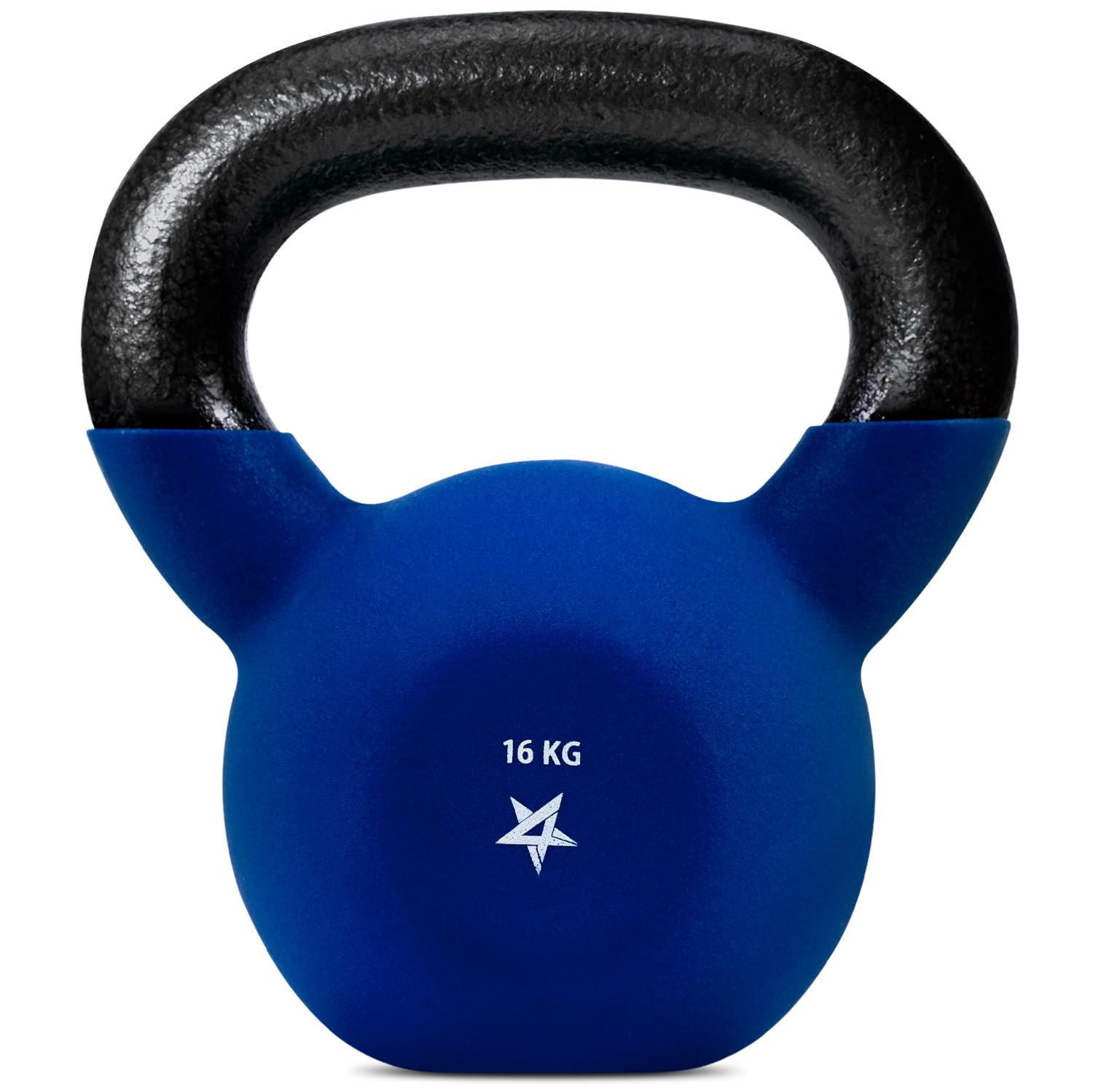 Yes4All WEAW Kettlebell Neopren, 16 kg, Dunkelblau für Krafttraining – aus massivem Gusseisen mit breitem Griff
