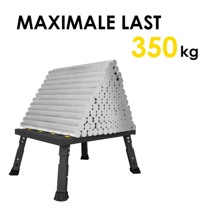 XARILK Aluminium Klapptritt 3-stufig Hockerleiter - Schwarz