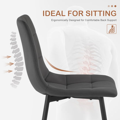 EUGAD Esszimmerstühle 4er Set gepolstert Samt – dunkelgrau