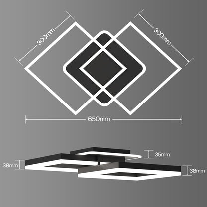 ANTENLICHT LED Deckenleuchte Modern Geometrisch Dimmbar - Schwarz