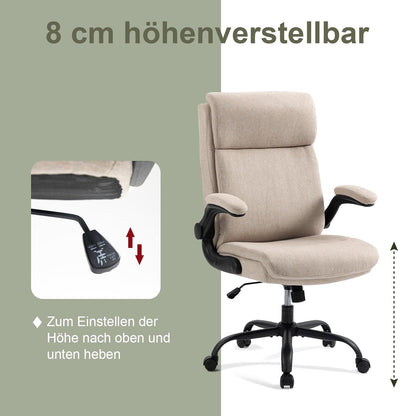 CASTLOVE Ergonomischer Bürostuhl - Stoff Beige 150kg