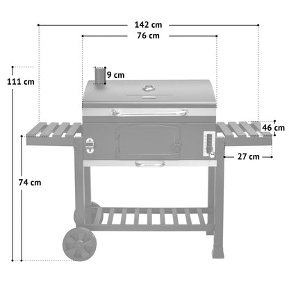 TAINO HERO XXL Smoker Holzkohlegrill BBQ Grillwagen Standgrill