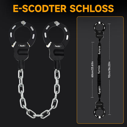 furein Kettenschloss für E-Scooter mit Silikonschutz und 4L Tasche