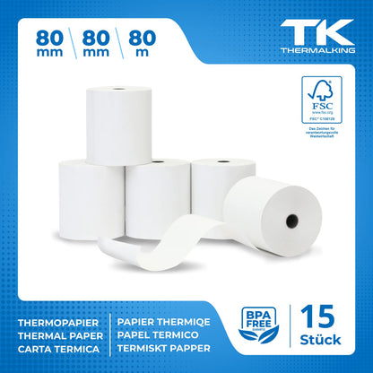 THERMALKING Thermorollen 80 x 80 x 12 mm, 80 m, 15 Stück