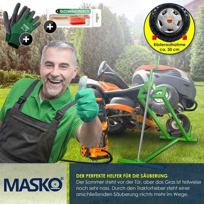 MASKO XXL Rasentraktorheber 450 kg +45° Neigung Grün