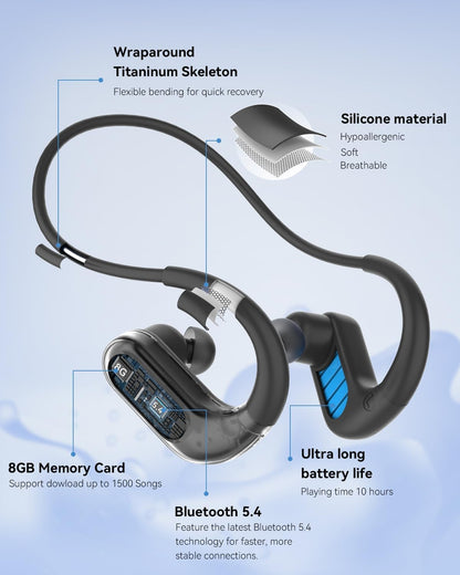 SANOTO S710 In-Ear Schwimmkopfhörer IPX8 Bluetooth 5.4 mit MP3