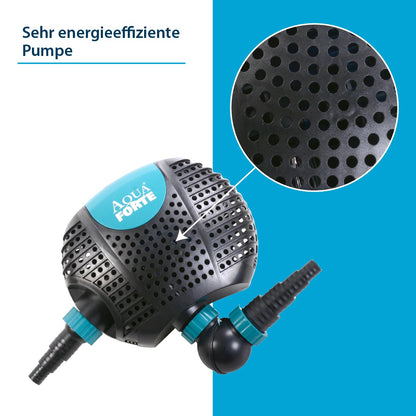 AquaForte O-20000 Plus Teichpumpe 200 W, 19 m³/h, schwarz