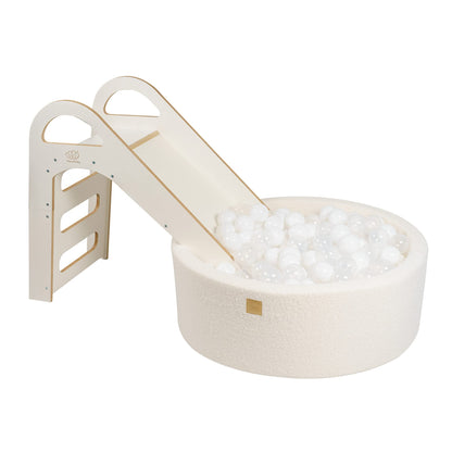 MEOWBABY Kinder Holzrutsche Indoor – Weiss – Ab 1 Jahr
