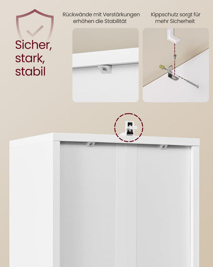 VASAGLE Custos Bücherregal LBC401W01, 6-stöckig, wolkenweiss